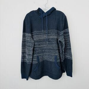 Commerce Blue Knit Pullover Hooded Sweater Men’s Size L
